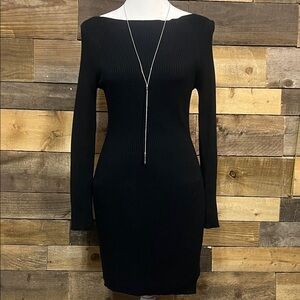 Abercrombie & Fitch Elegant Black Ribbed Dress